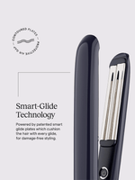 Hair straightener with 'Smart-Glide Technology' on a light gray background